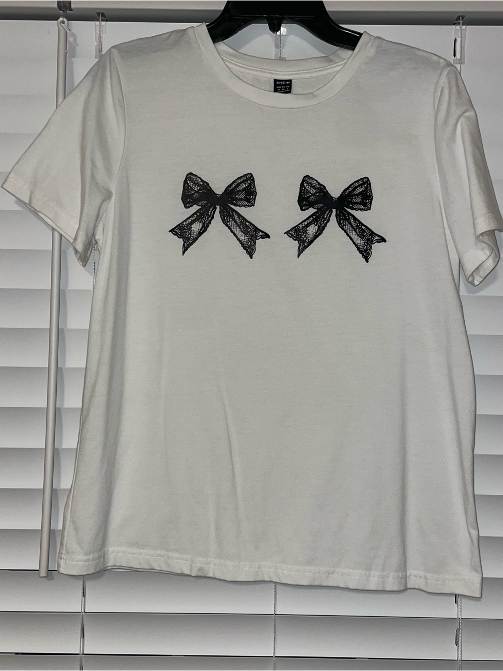 Women’s White Tee with Black Bows
